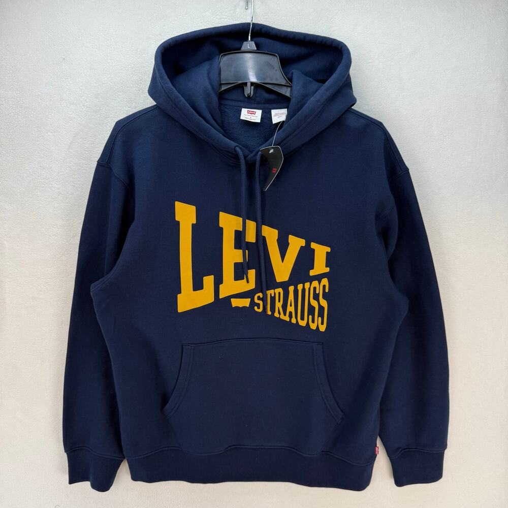 LEVI'S MEN'S S BLUE FLEECE HOODIE SIMPLICITY STYLE WARM SOFT